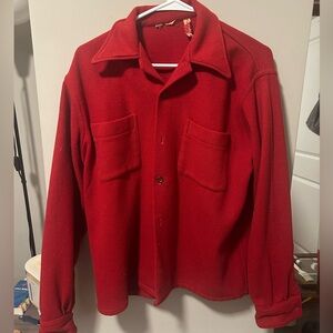 Vintage Red Button-Up Jacket